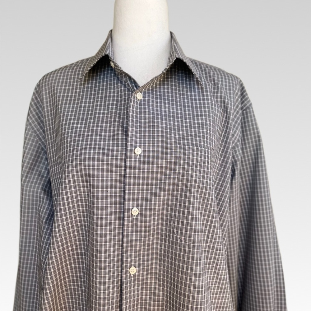Nordstrom Men's Gray Checkered Button Down Shirt size XL - Picture 2 of 7